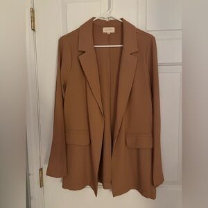 Melloday dark tan/brown, open front blazer